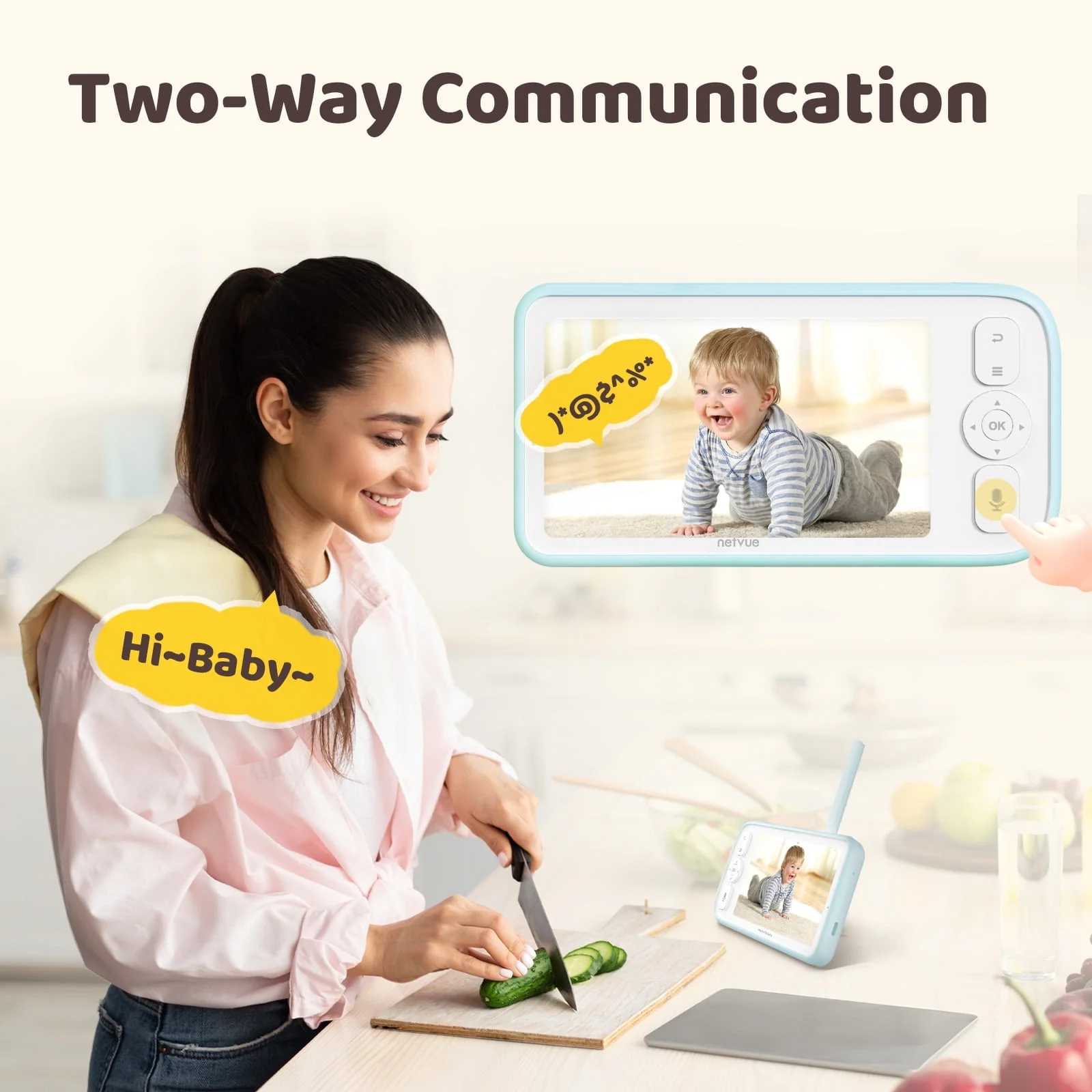 Baby Monitor with Camera and Audio, Netvue Baby Sleep Monitor with 1080P HD 5" Display, Two-Way Audio, Baby Camera - Image 4