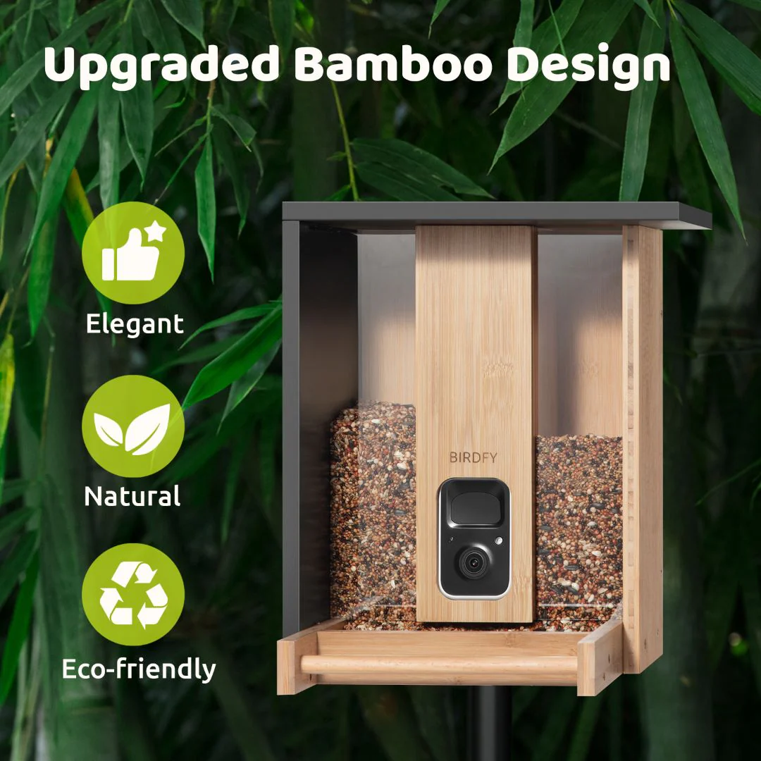 NETVUE by Birdfy Smart Bird Feeder with Camera Solar Powered 2K Live Steam&AI Bird Species Identification&Motion Detection,Birds Watching Wood Feeder for Chistmas Gift for mom,Children and Mysel（AI 7 Day Trial） - Image 3