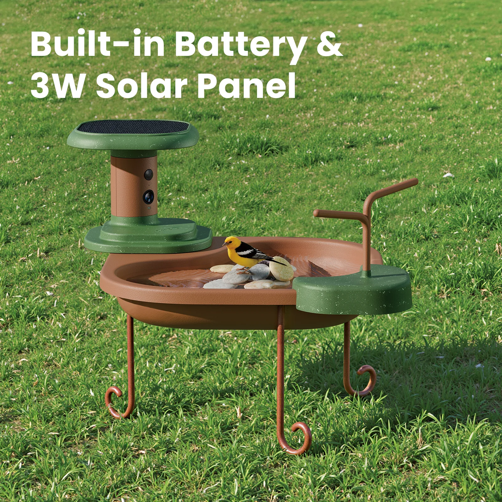 Birdfy Smart Bird Bath with Camera Solar Powered, AI Identify, Live View, jolly - Image 2