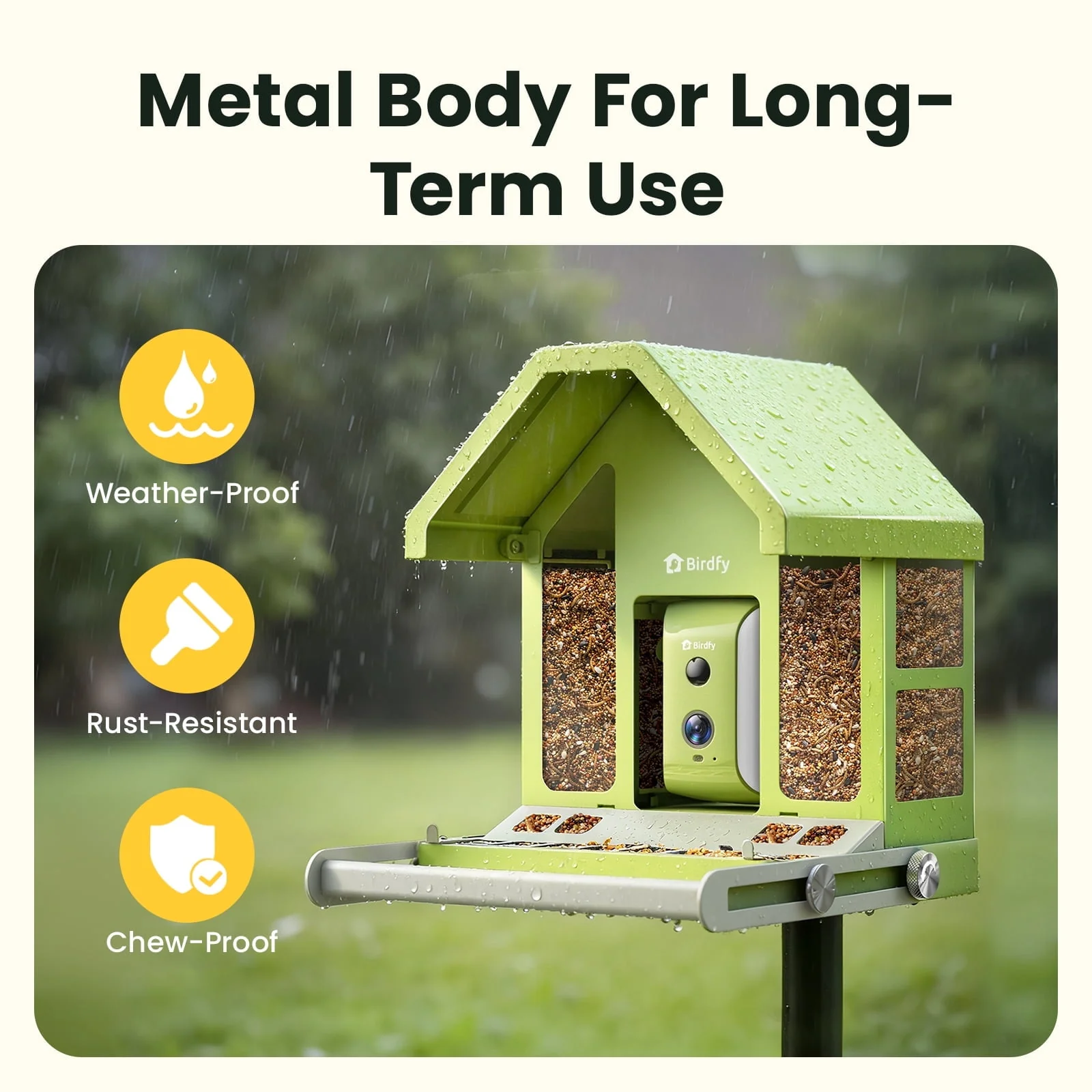Birdfy Smart Bird Feeder with Camera, AI Identification for 6000+ Species, Automatic Bird Visit Recording & Notifications, Free App, Durable Metal Construction, Perfect Gift for Bird Lovers - Image 3