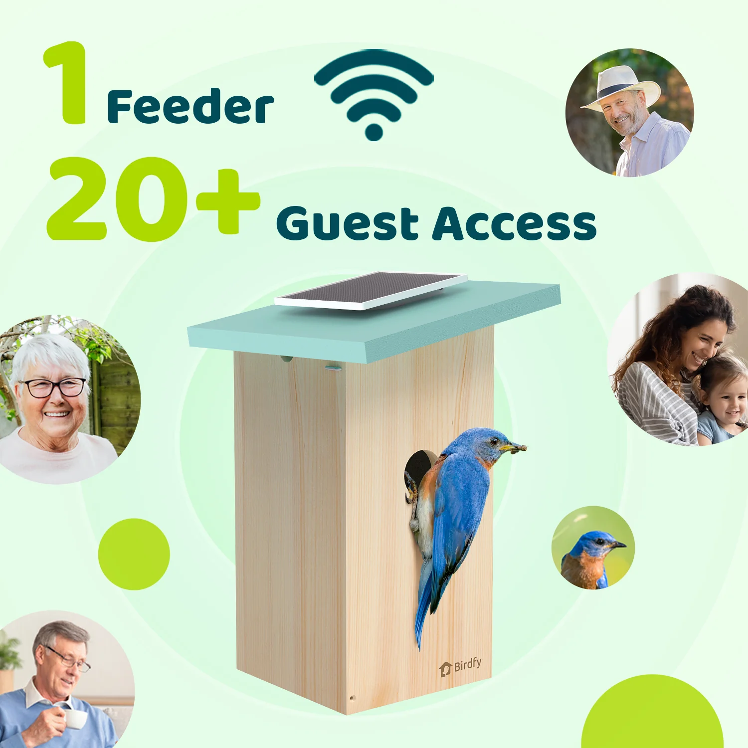 Birdfy Smart Bird Houses With 1080P HD Bird Feeder Camera, Perfect Viewing Bird Nesting and Hatching, Solar Powered, Cyan - Image 5