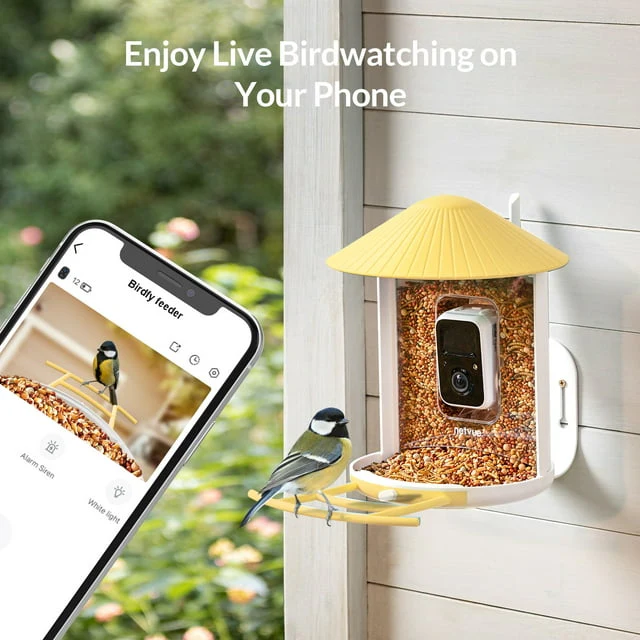 Netvue Birdfy Outdoor Smart Bird Watching Camera with Solar Panel, Yellow(Lite) - Image 3