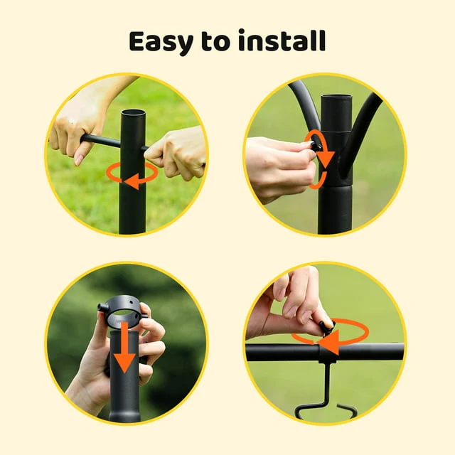 Netvue Birdfy Pole All Metal with 8 Hooks Squirrel Proof Station for Bird Feeder - Image 3