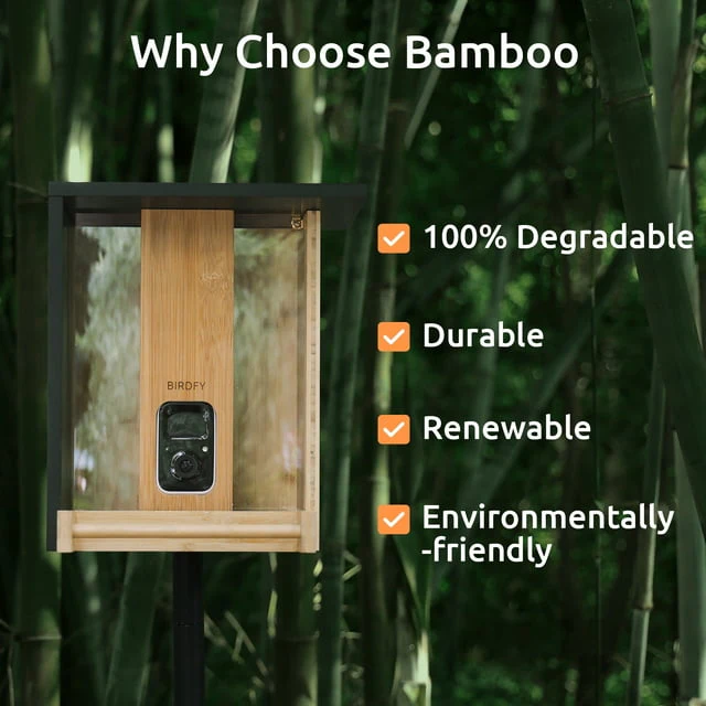 Netvue Bird Feeder Bamboo Wood Solar-Powered Bird Feeder Camera | AI Bird Camera Auto Capture Birds & Notify in Time | Eco-friendly | Ideal Gift for Bird Lovers - Image 5