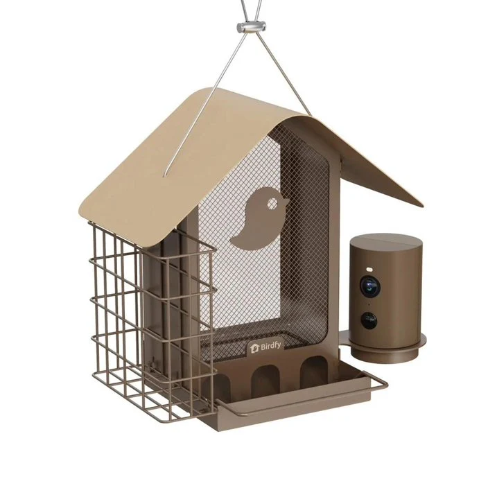 Smart Bird Feeder with Camera, Netvue Birdfy Bird Feeders Camera with AI Identify,Gift for Bird Lover,Metal B