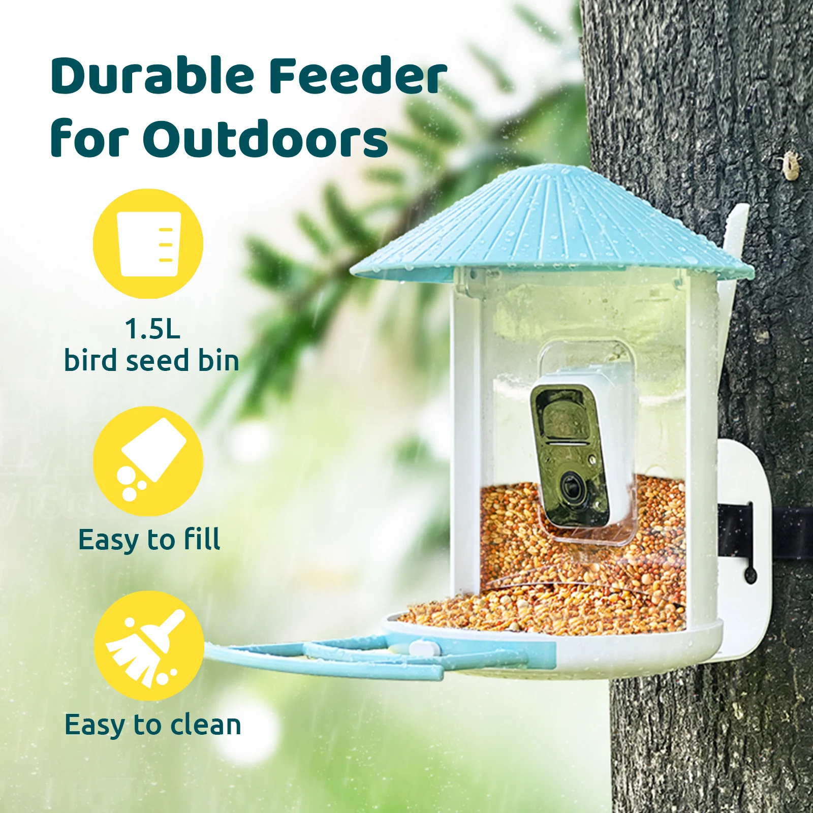 Smart Bird Feeder with Camera, Netvue Birdfy Bird Feeders Camera with AI(by Subscription)  (Christmas Box) - Image 4